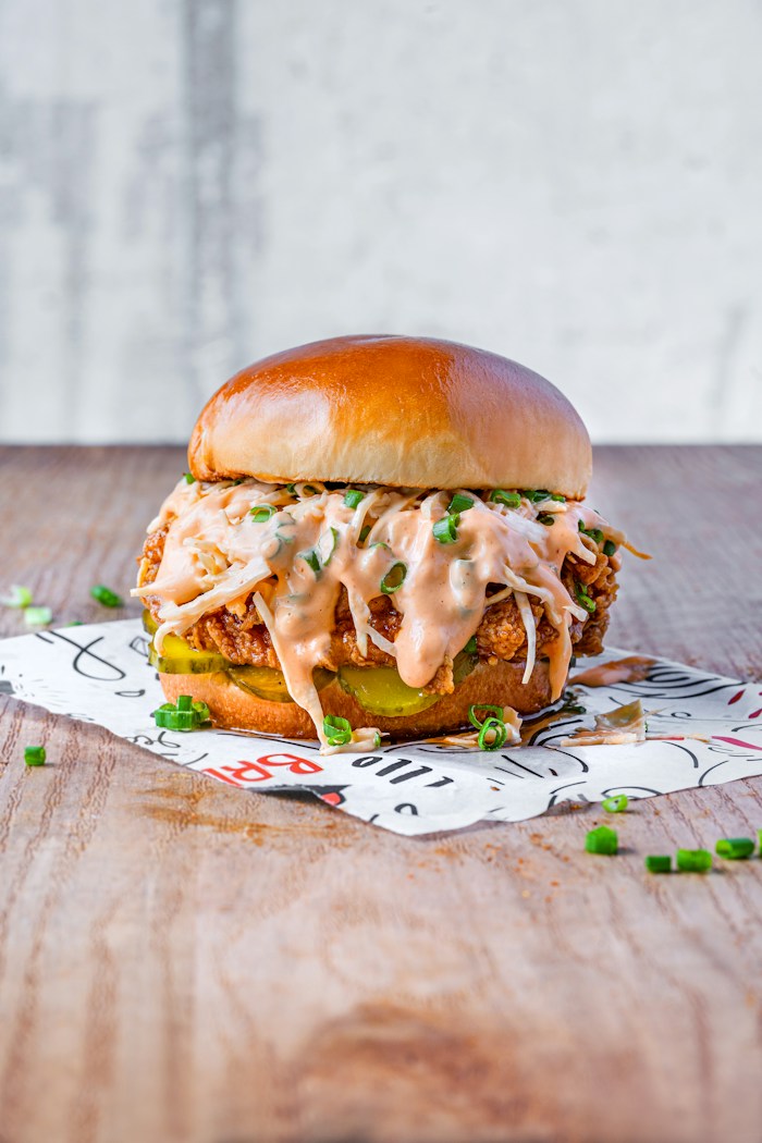 Crispy chicken burger